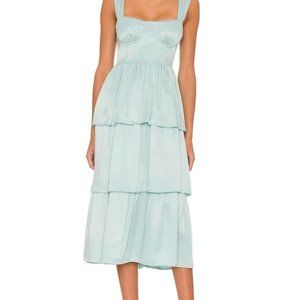 WeWoreWhat Corset tiered midi dress